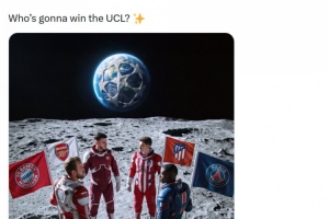 罗马诺社媒晒欧冠四强海报，马竞队徽错误引发球迷不满