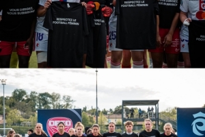 吴澄舒、王妍雯所在的第戎女足面临解散，在法甲赛前遮挡队徽抗议